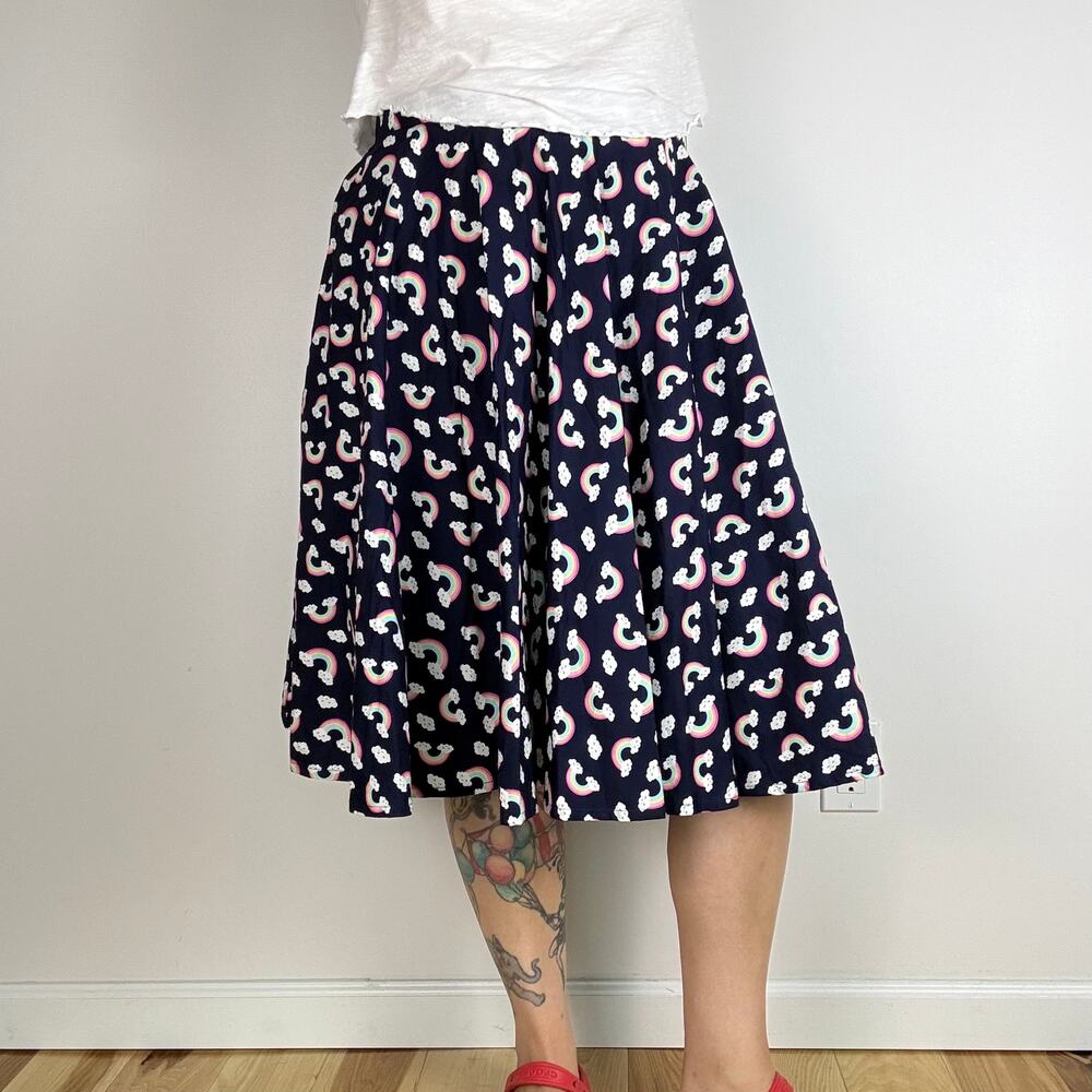 New with tags Magnolia Place rainbow print midi circle skirt size 4X